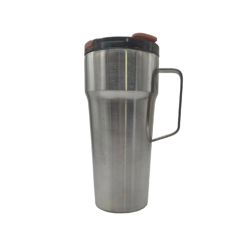 Double Wall Vacuum Insulated Travel Mug na may Handle